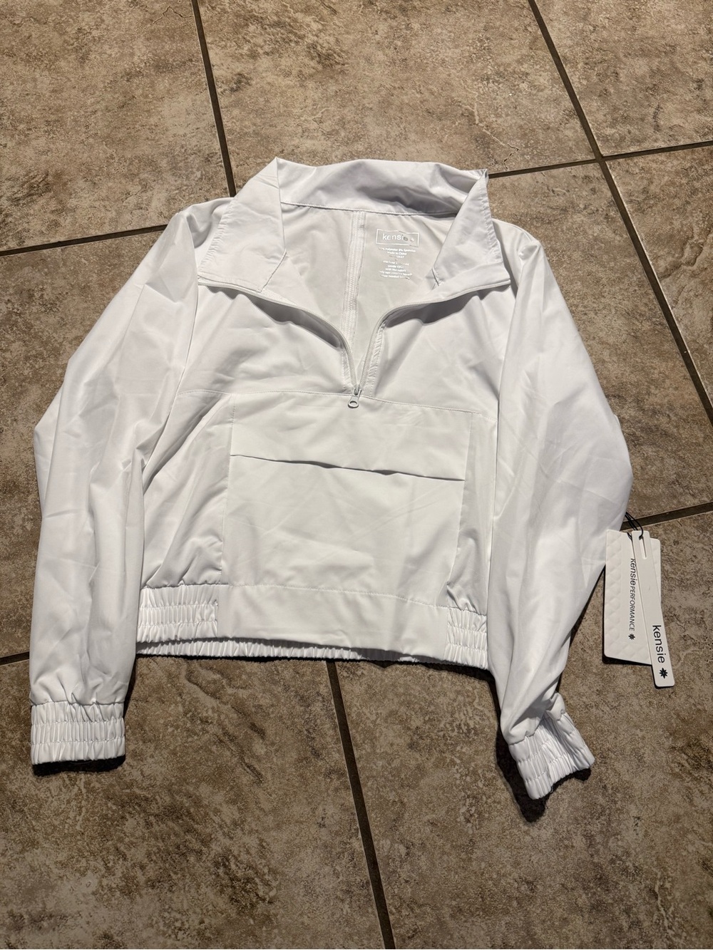 NWT Kensie White Half-Zip Utility Pullover